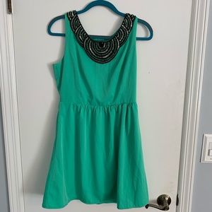 Francesca’s Light Emerald, Beaded Dress